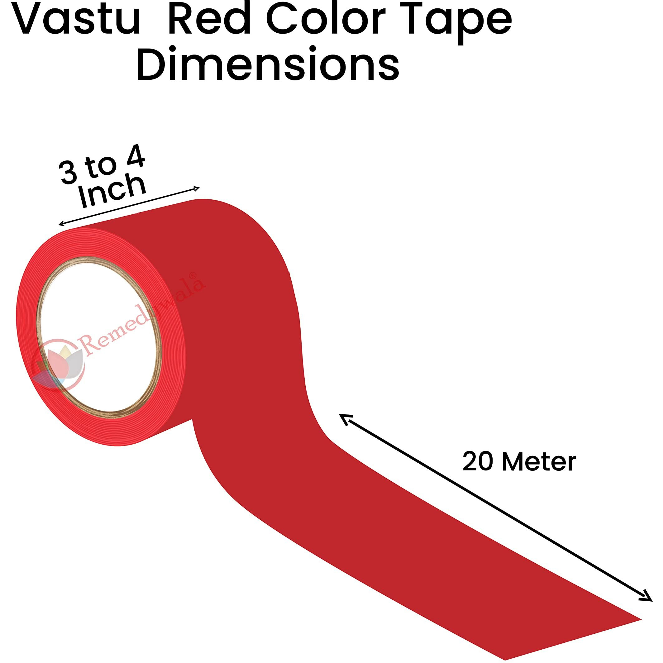 Remedywala Vastu Tape For Vastu Correction Of Toilet And Entrance Combo Of Vastu White Tape - Vastu Red Tape (Size 3 To 4 Inch - 20 Meter Approx, Pack Of 2)