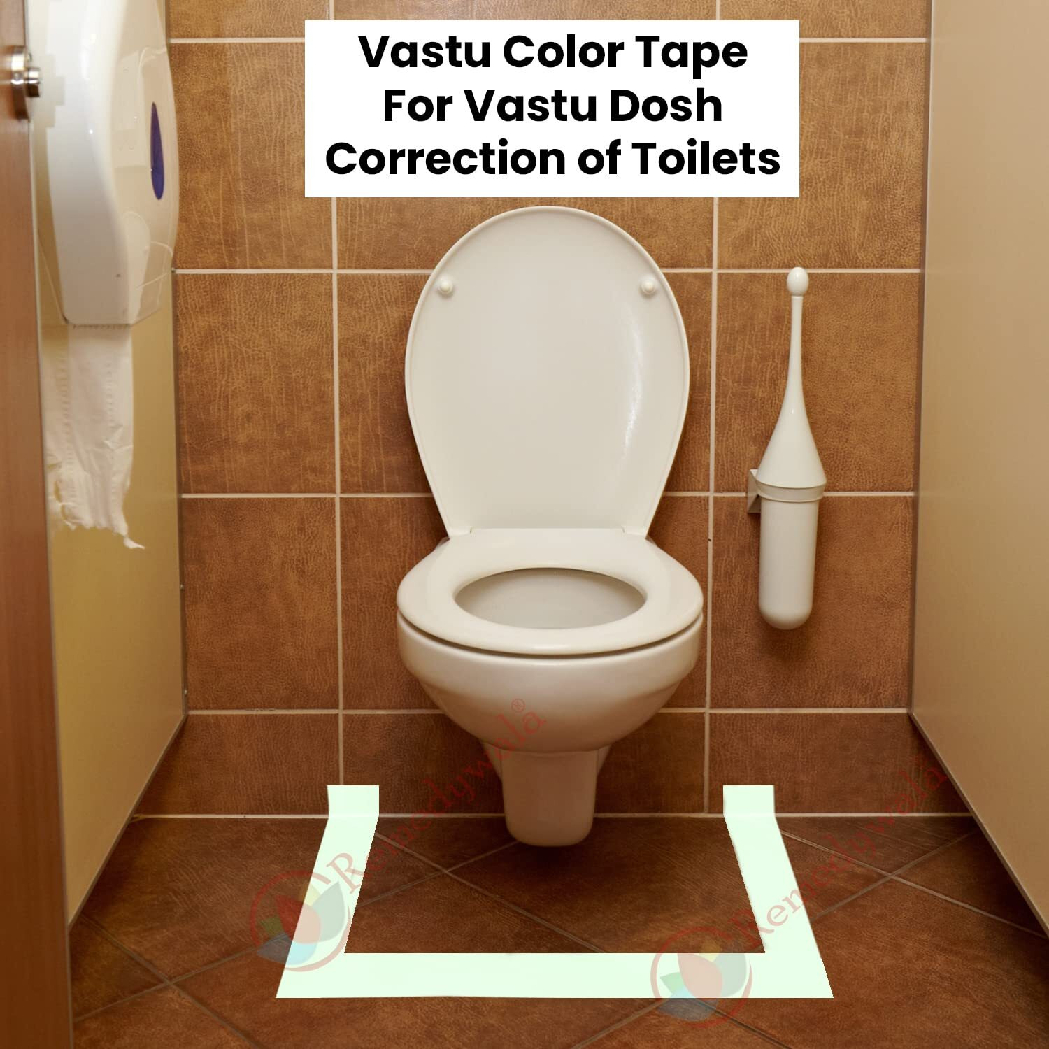 Remedywala Vastu Tape For Vastu Correction Of Toilet And Entrance Combo Of Vastu White Tape - Vastu Red Tape (Size 3 To 4 Inch - 20 Meter Approx, Pack Of 2)