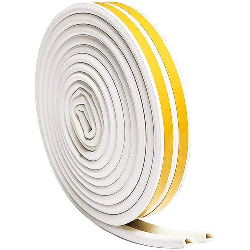 Volo Self-Adhesive Sound Proofing, 6 Meter (2 X 3Mtr)(19.68Ft), Sound Proof D Seal, Weather Proof, Dust Proof, Insect/Lizard Blocker. Colour  White