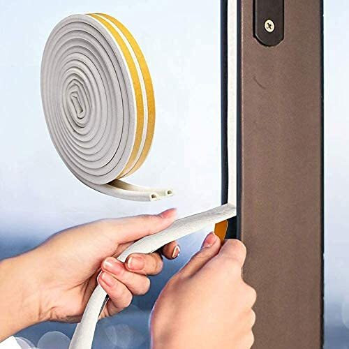Volo Self-Adhesive Sound Proofing, 6 Meter (2 X 3Mtr)(19.68Ft), Sound Proof D Seal, Weather Proof, Dust Proof, Insect/Lizard Blocker. Colour  White
