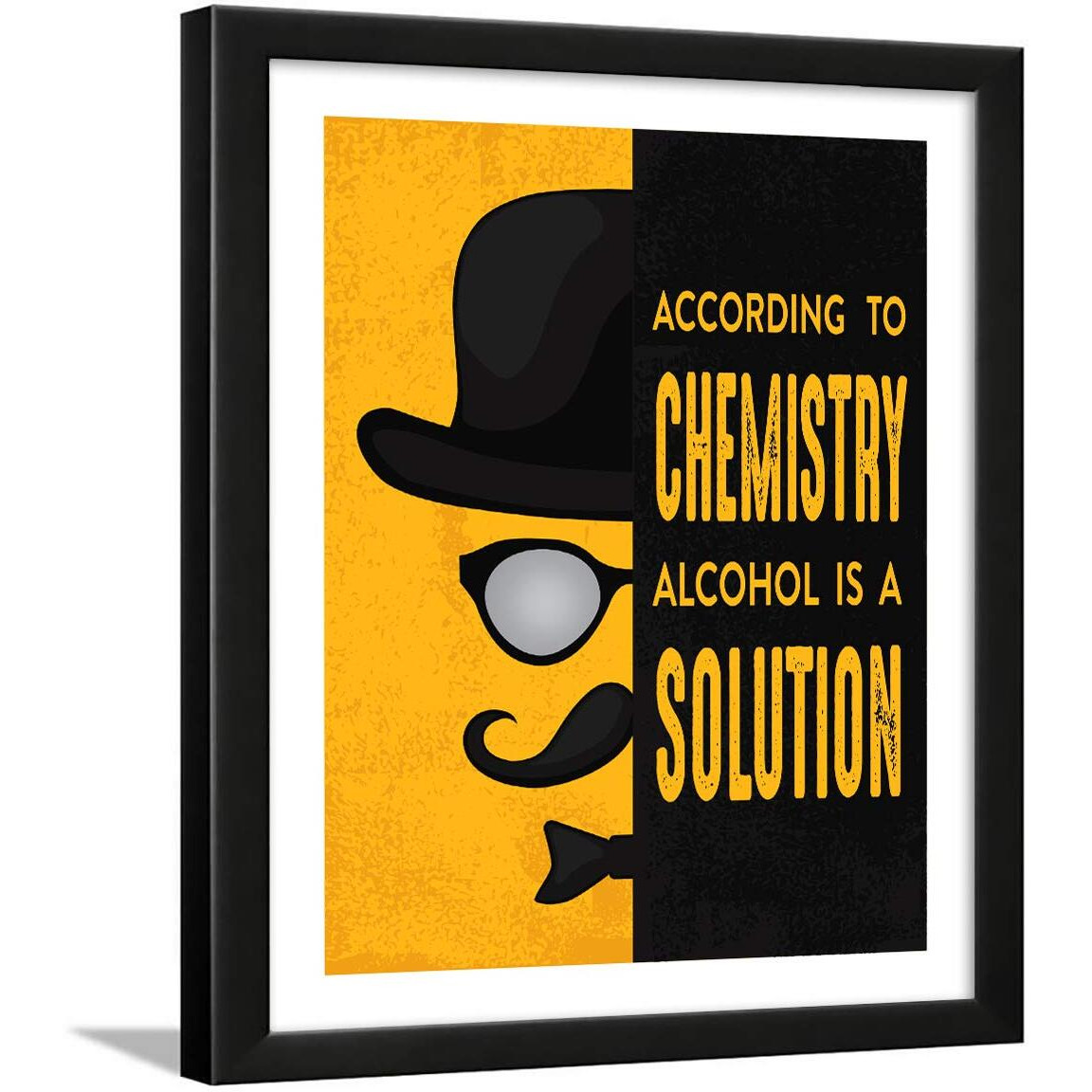 Chaka Chaundh  Bar Quotes Frame - Whisky Quotes Frames - Bar Poster For Wall With Frame, Whisky Quotes Framed Posters - Bar Photo Frames (14 X 11 Inches)  Composite Wood (Yellow)