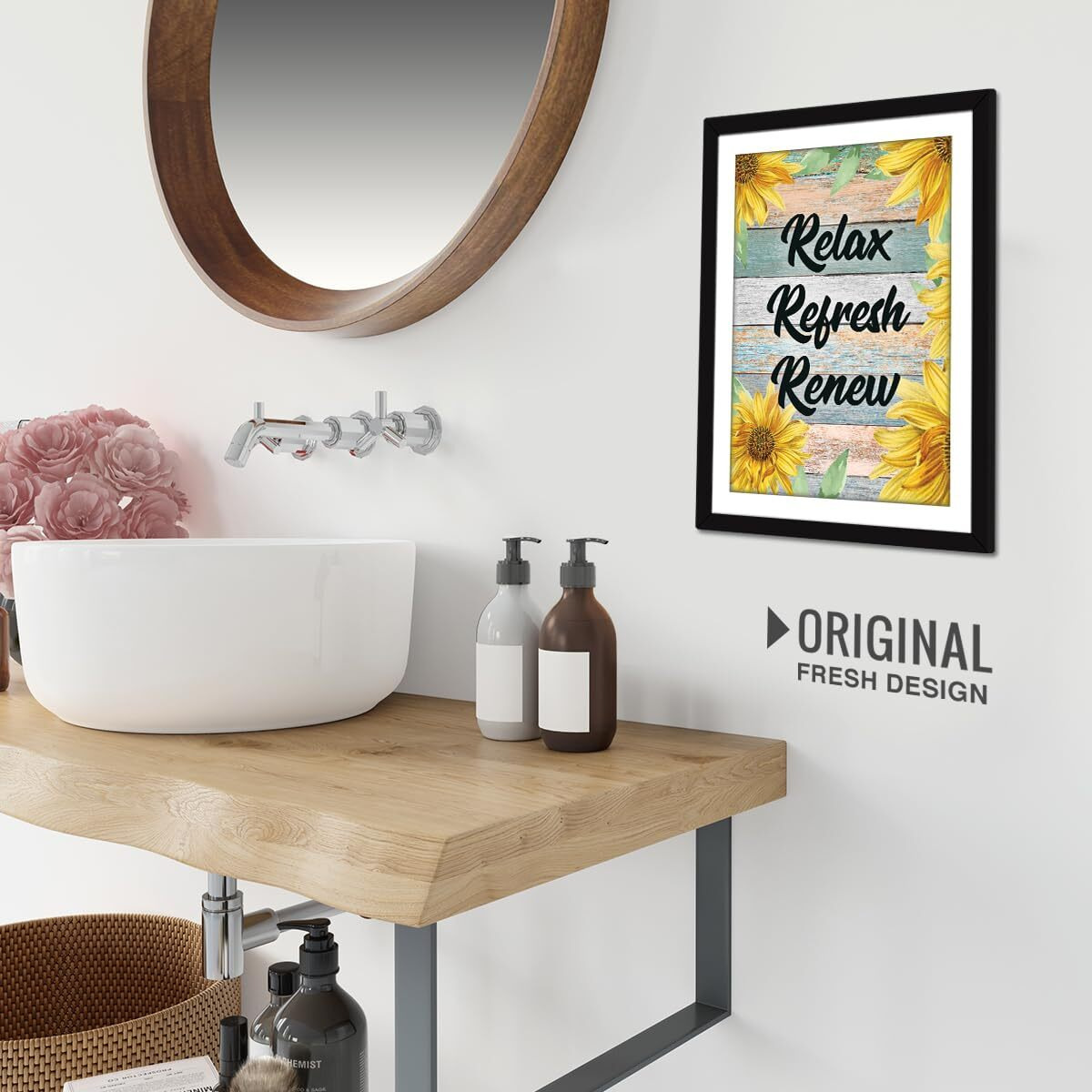 Chaka Chaundh - Bathroom Poster - Bathroom Posters With Frame - Bathroom Quotes Framed Posters - Washroom Quotes Frames - Toilet Quotes Wall Hanging - (14 X 11 Inches)