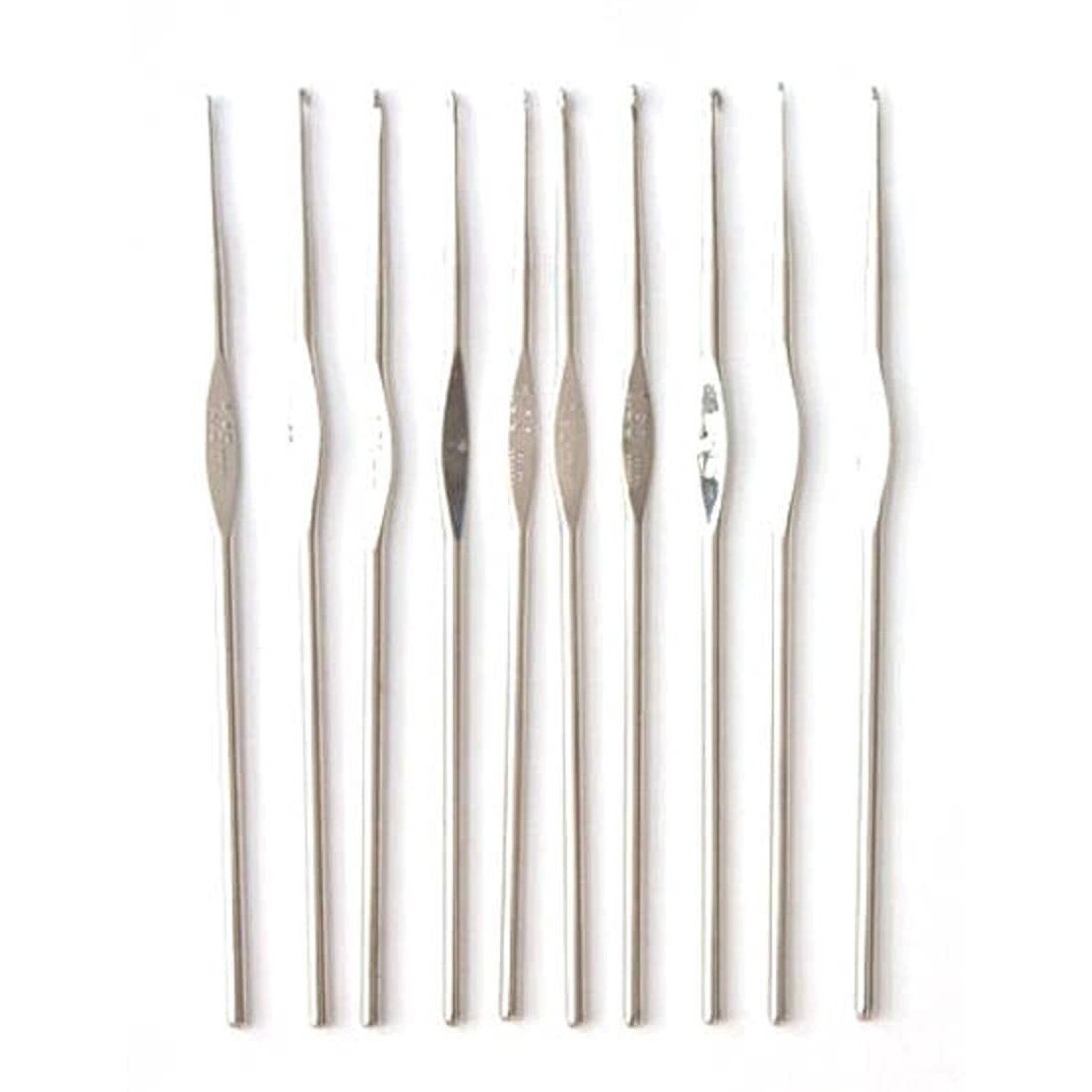 Prokart Crochet Hooks Steel Sewing Needles Set For Weaving Sewing Craft Sweater Woolen Yarn Weaving Tools Set Of Case- 10 Pcs In Steel