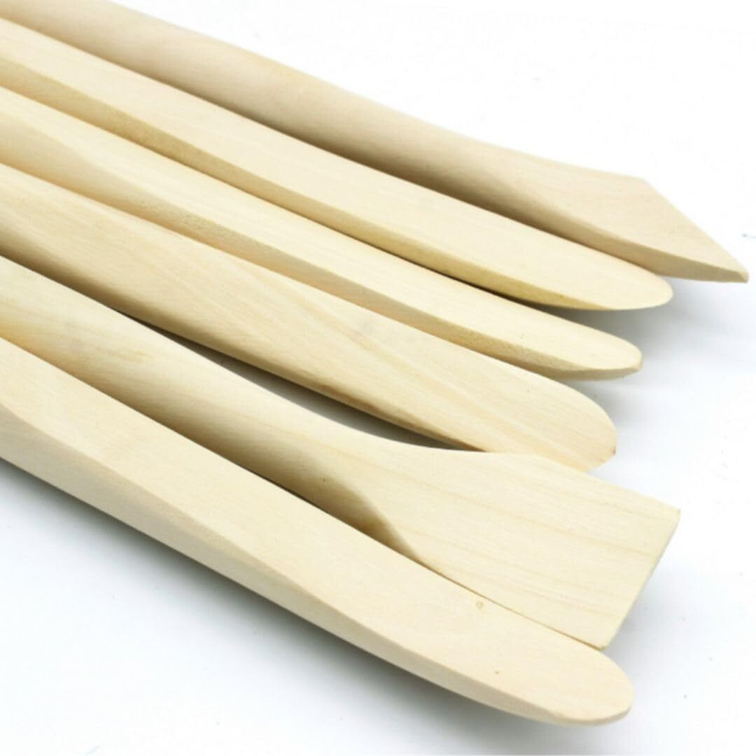 Grandink Set Of 6 Wood Loop And Scraper Tools,Crafts Wooden Carving Pottery Tools Double Heads Pottery Clay Tools For Ceramics, And Clay Projects.
