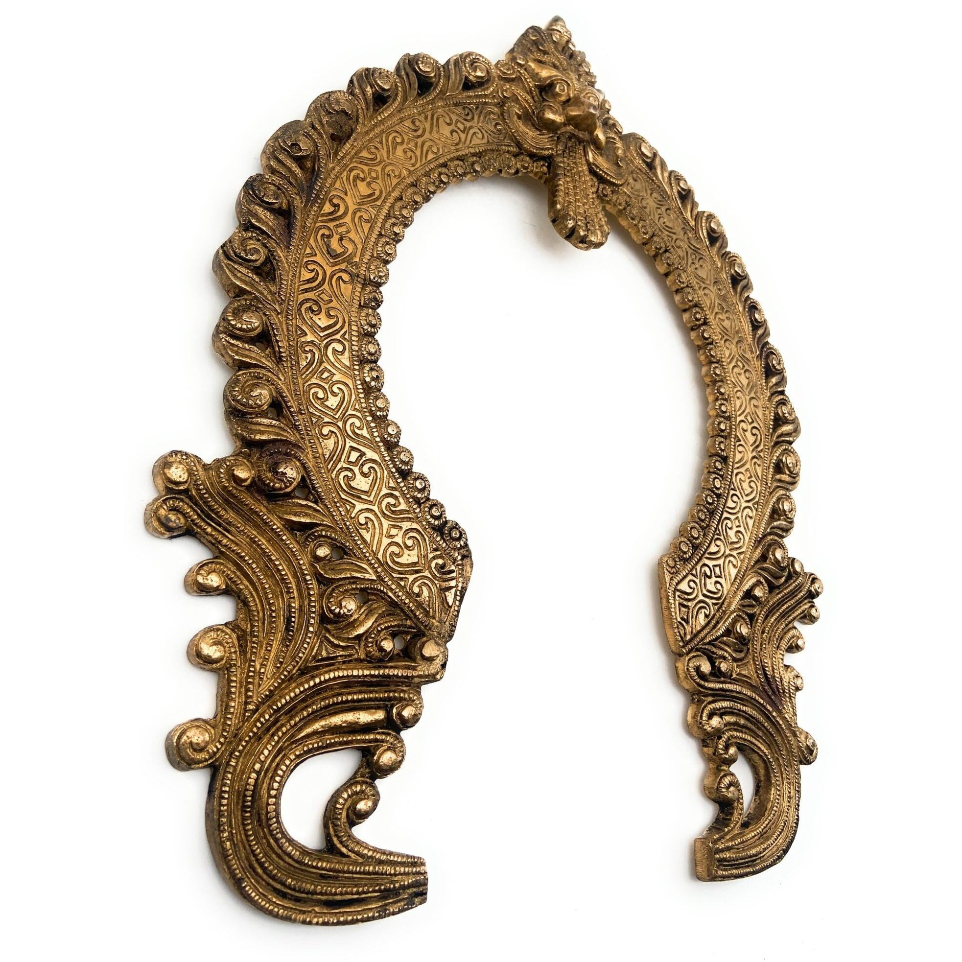 Bhunes Brass Handmade Prabhavali Arch Frame For Home Temple Decor  Wall Hanging Prabhawal Prabhawali Prabhaval For Deity | Traditional Kirtimukha Backdrop, Gold, 14.5 Inch, 1 Piece