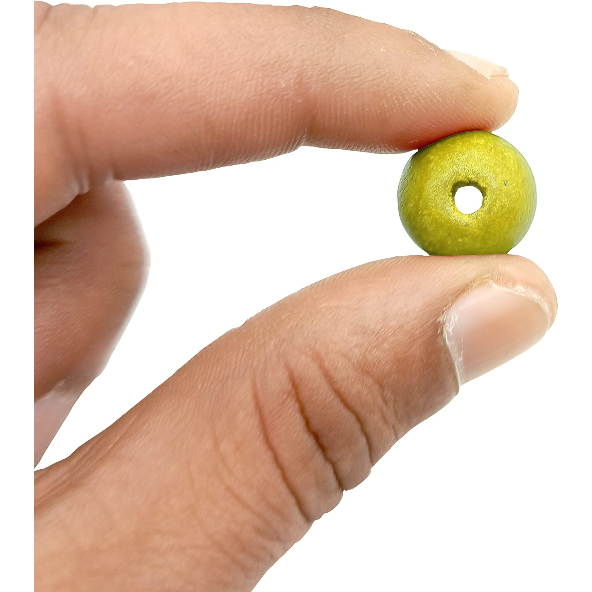 Resonant Craft 50 Pcs Wooden Beads 16Mm Yellow Color Glossy Wood Beads For Hobby & Crafts, Diy And Necklace Garland Making