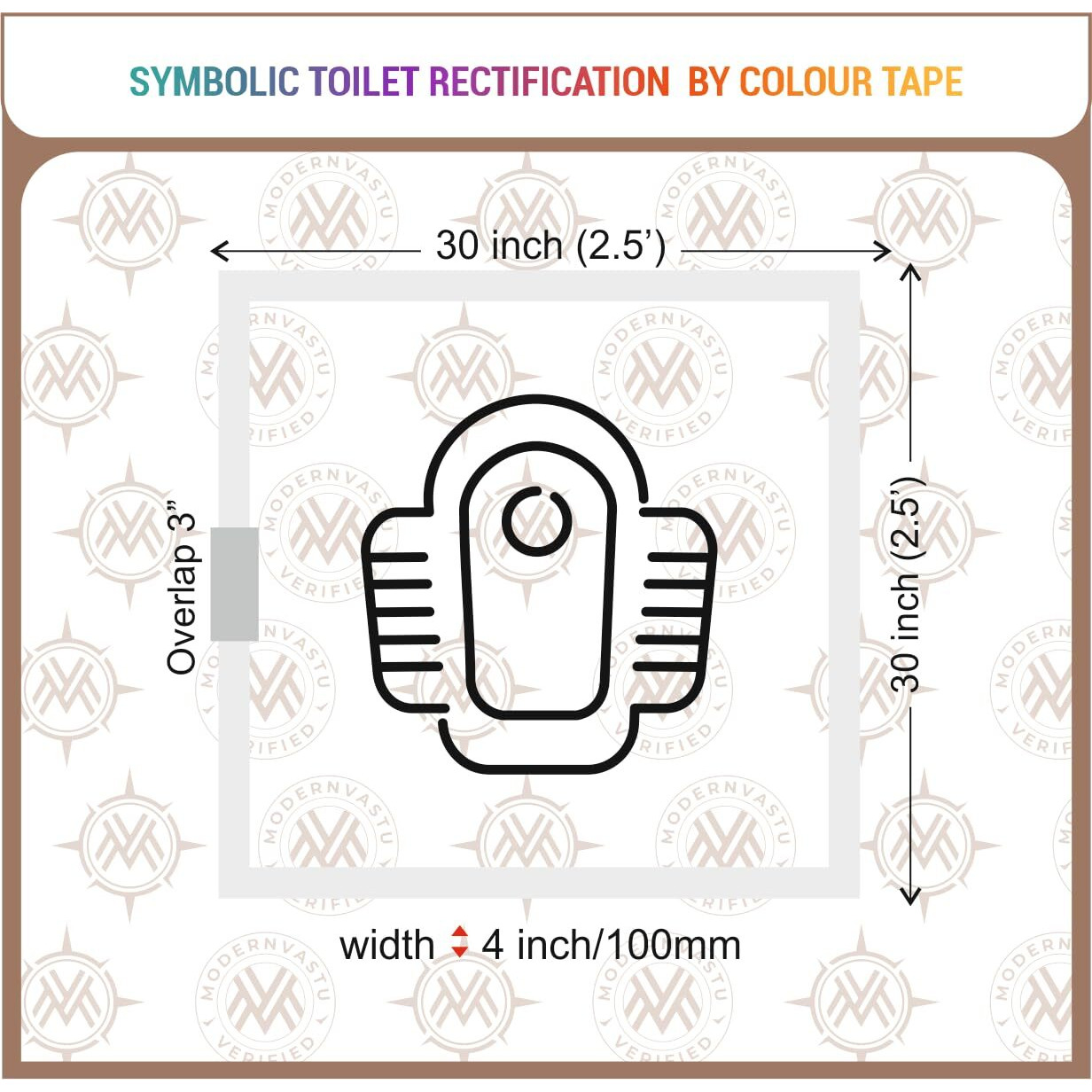 Mv Vastu Remedies Colour Tape | Size 4&quotInch/100Mm, 20 Meter (Main Entrance & Toilet Correction)  Pack Of 1 (White)