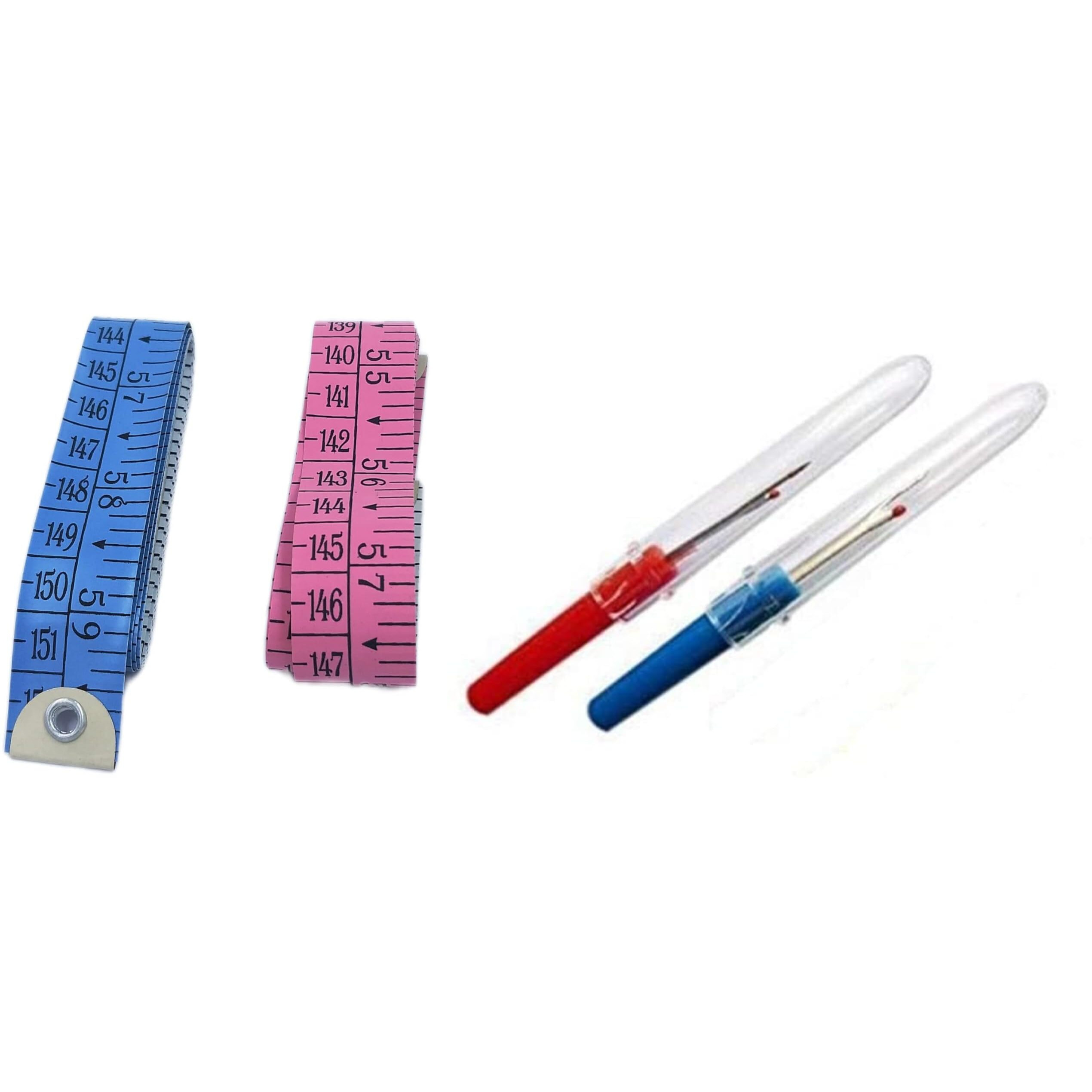 On Blow Combo Pack Of Sewing Tailor Tapes (2) + Seam Ripper Stitch Unpicker And Opener Small (2) | Random Colors