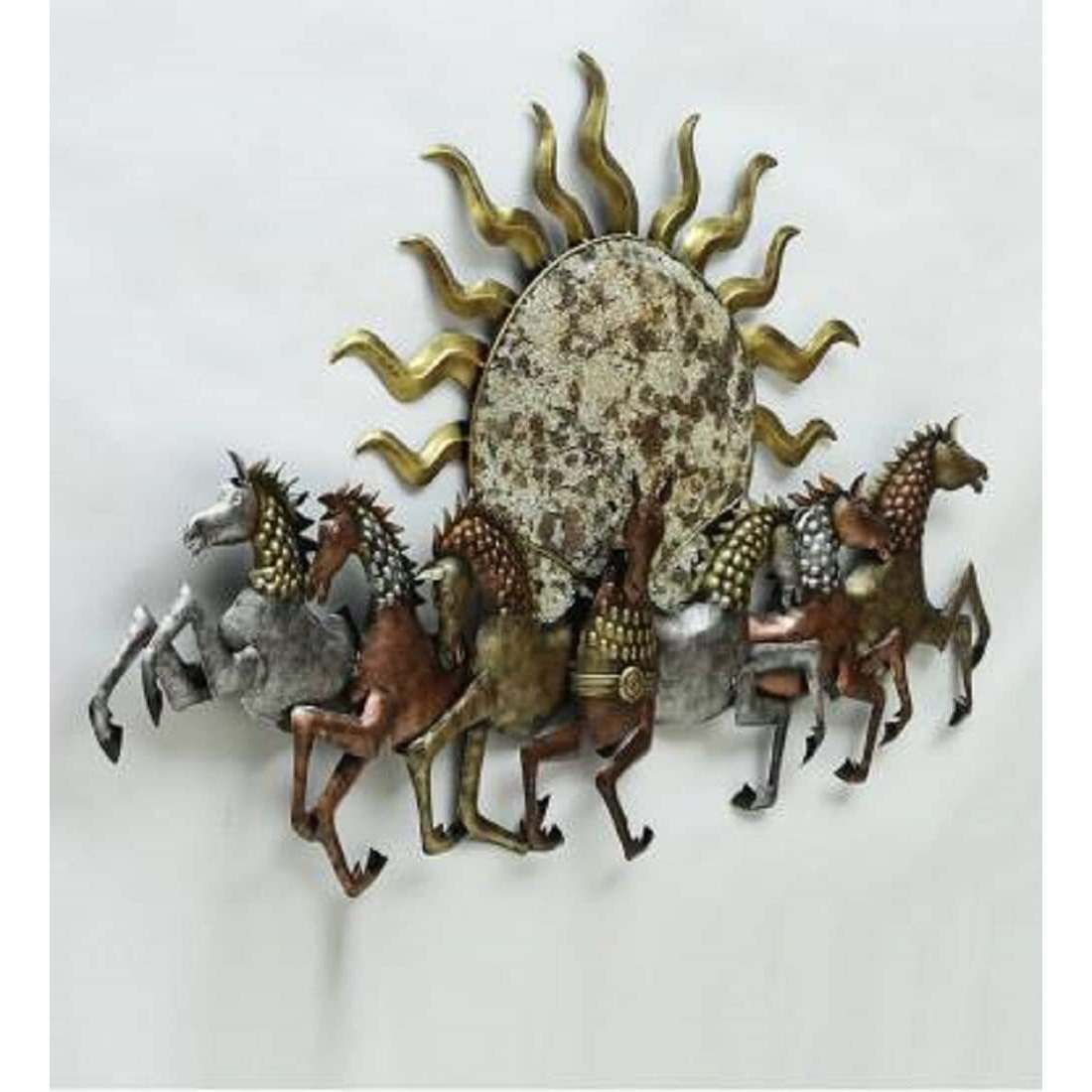 Decore Basket Sun Time For Home Decoration Size 21 * 2 * 21 | Decoratvie Item For Living Room,Dining Room,Bedroom,Home,Office,Caf And For Gift Purpose, Color(Gold)