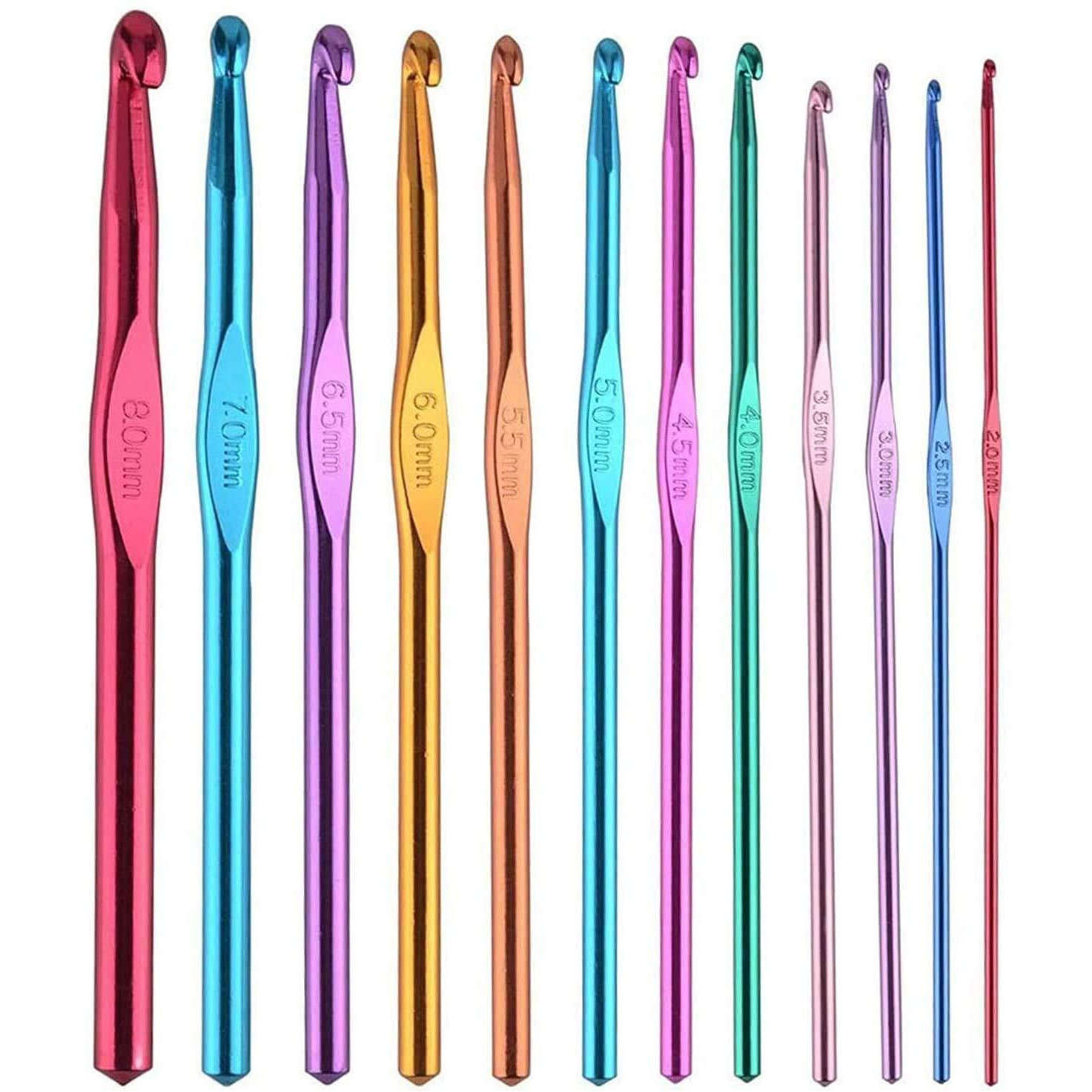 Jern 12 Sizes Aluminum Crochet Hook Needles Set In Pouch