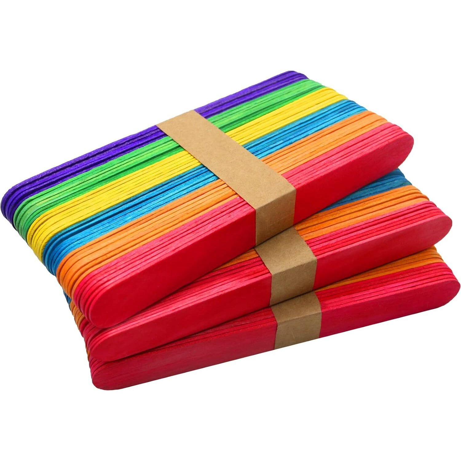 Kraftella Multicolor Ice Cream Wodden Sticks For Crafts And Projects, Natural Wood, Wax Sticks, Popsicle Stick Crafts For Kids, Wood Sticks, Sticks For Crafting, Ice Cream Sticks Colored (500)