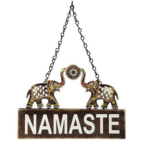 World Decor Elaephant Namaste Wall Hanging (13 * 01 * 9.5 In)