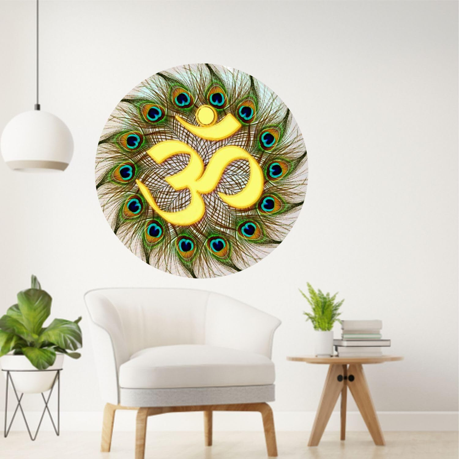 Sticker Yard Om Design Decor Kids Room Decor, Hall Decor, Kitchen Decor, Living Room Decor,Bedroom Decor Vinyl Wall Sticker,Multicolor (Standard Size -40X40Cm)