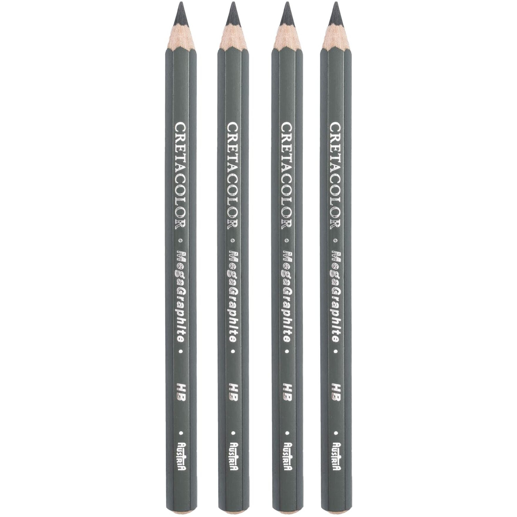 Cretacolor Mega Graphite Pencil | Set Of 4, Grade - (Hb), 5.8 Mm Lead | Ideal For Drawing, Sketching, Mandala, Shading, Portrait, Pencils For Artists, Fine Art Students.