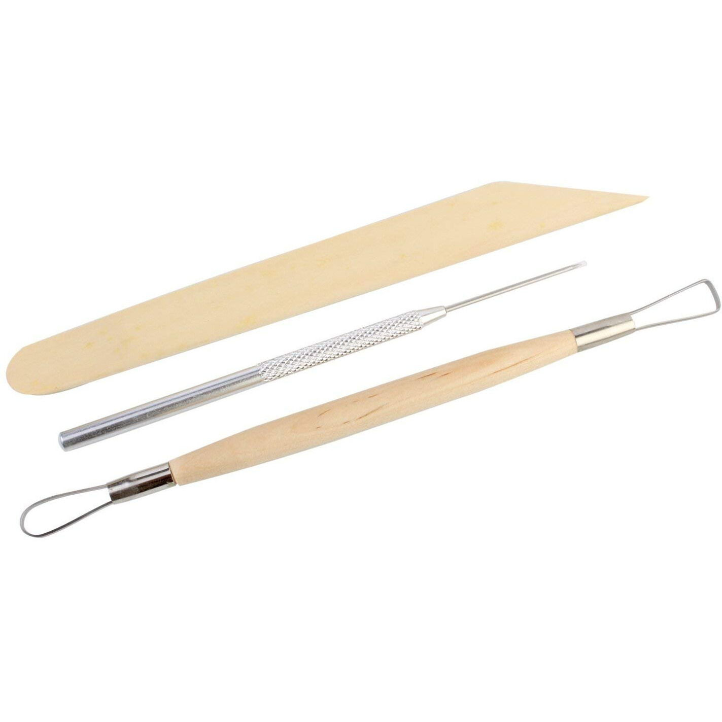 Vishal Pottery Tool Kit With Sponge (Beige) - 8 Pieces
