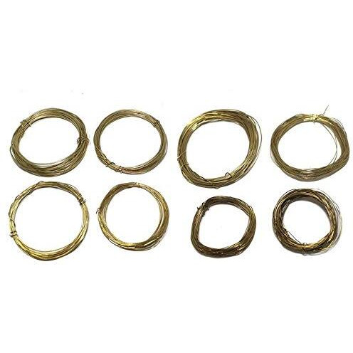 Beadsnfashion Jewellery Making Brass Wire Set  Gold Colour, Pack Of 8 (16 To 30 Gauge, 5 Meters Each) | Craft Wire For Diy Jewellery, Beading & Art Projects