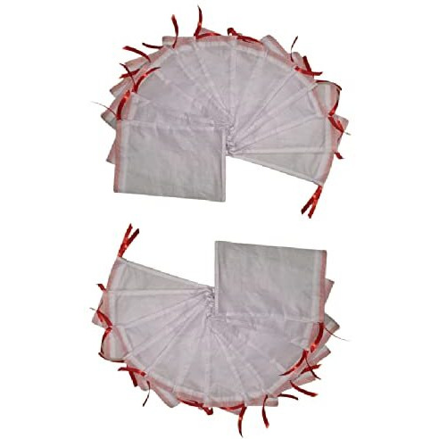 Wud Gift Bags,25 Nossize 7X5Inch For Return Gifts On Wedding, Favor Box, Parties, Birthday, Baby Shower,New Yearmaterial- Thin White Fabric