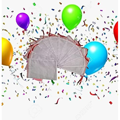 Wud Gift Bags,25 Nossize 7X5Inch For Return Gifts On Wedding, Favor Box, Parties, Birthday, Baby Shower,New Yearmaterial- Thin White Fabric