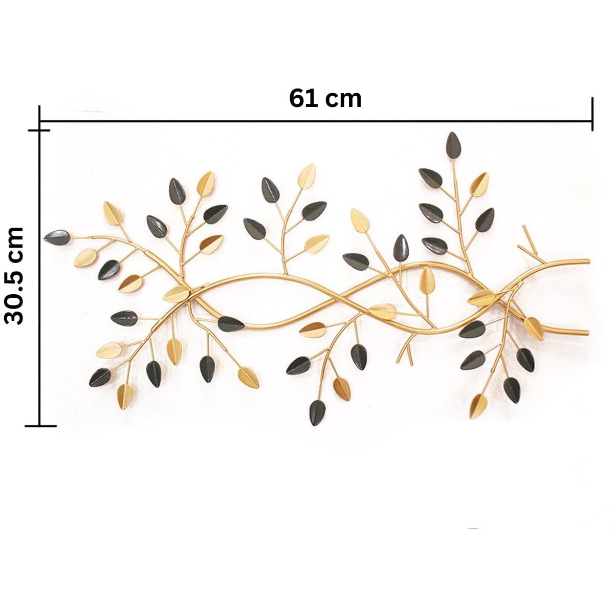 Xtive Decor Antique Golden Leaf Metal Wall Art Decor For Home With Grey Finish For Living Room Bedroom Office Interior Decoration Items