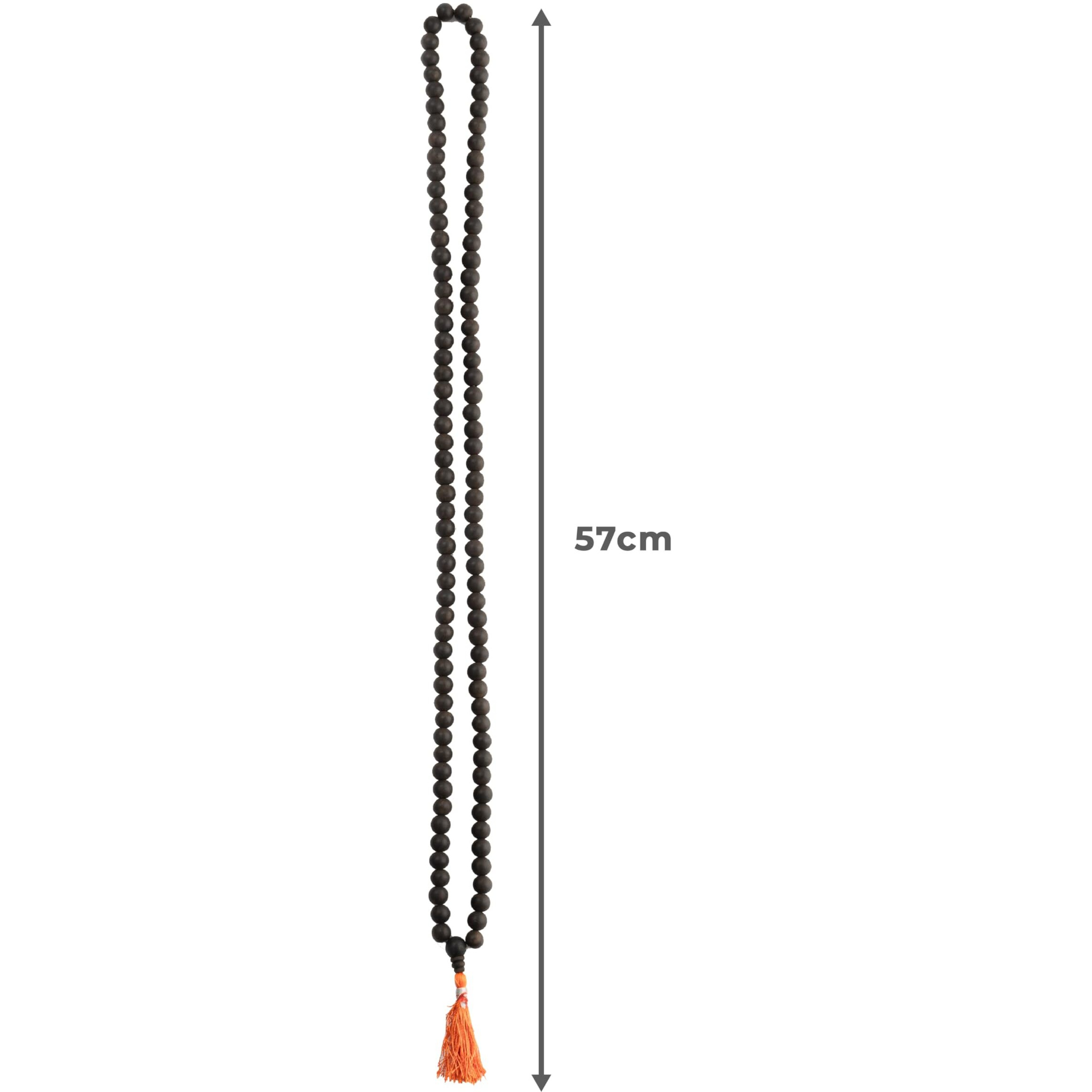 Wocra Karungali Malai 100% Natural Unpolished Karungali Malai 10Mm Original |108 Beads With Thread Tassel For Men And Women | Government Lab Certified Black Ebony Wood Malai |1 Piece