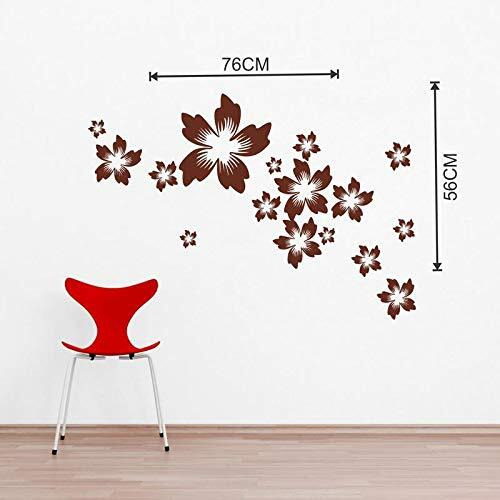Stickersyard Flowers Wall Sticker Color - Brown (Size 76 Cm X 56 Cm)