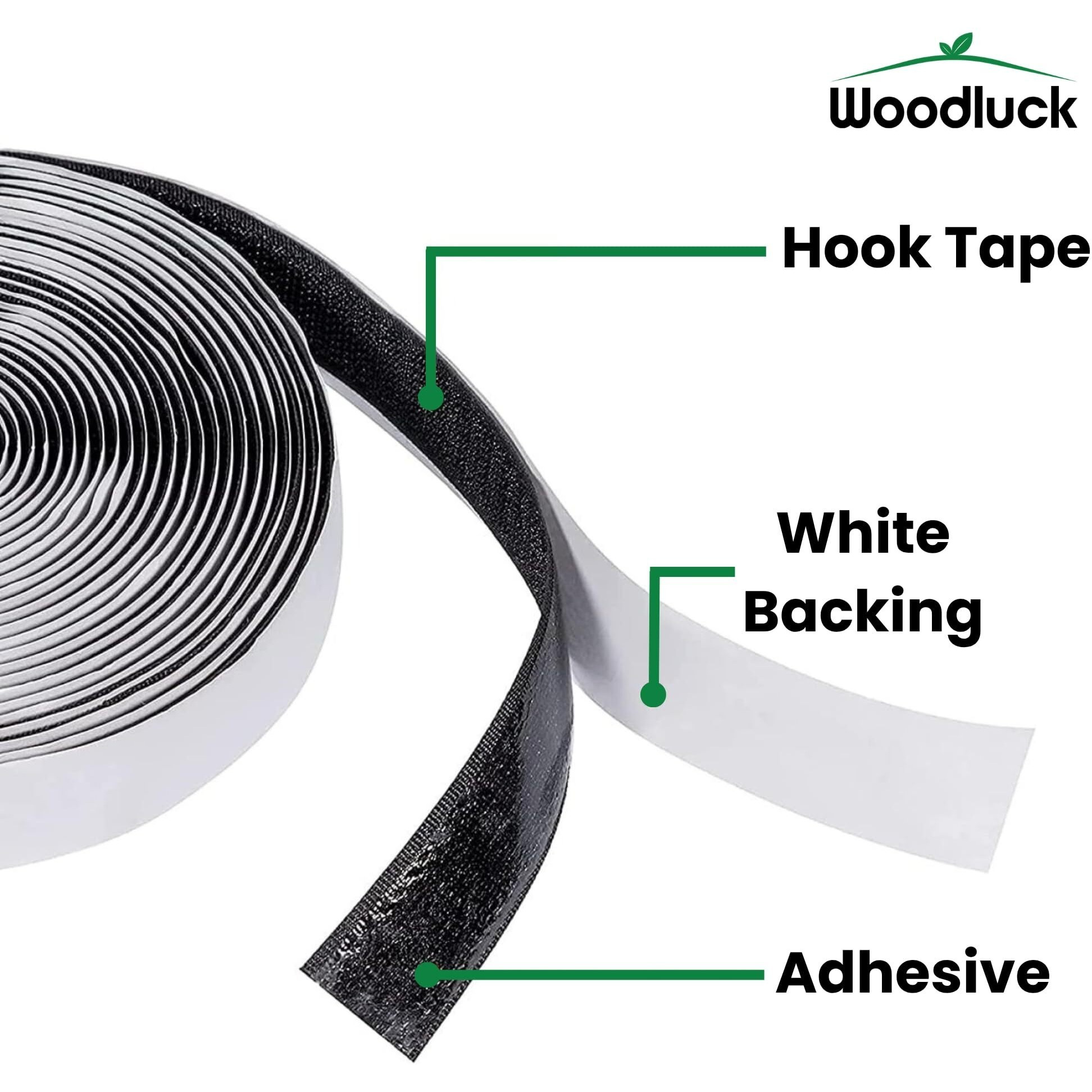 Woodluck 20Mm Self-Adhesive Hook Tape For Windows & Doors Adhesive Mosquito Net Sticker, Roll & Strong Sticker Tape Used In Sewing School Arts & Crafts Home Office Color White 12M/40 Ft Length