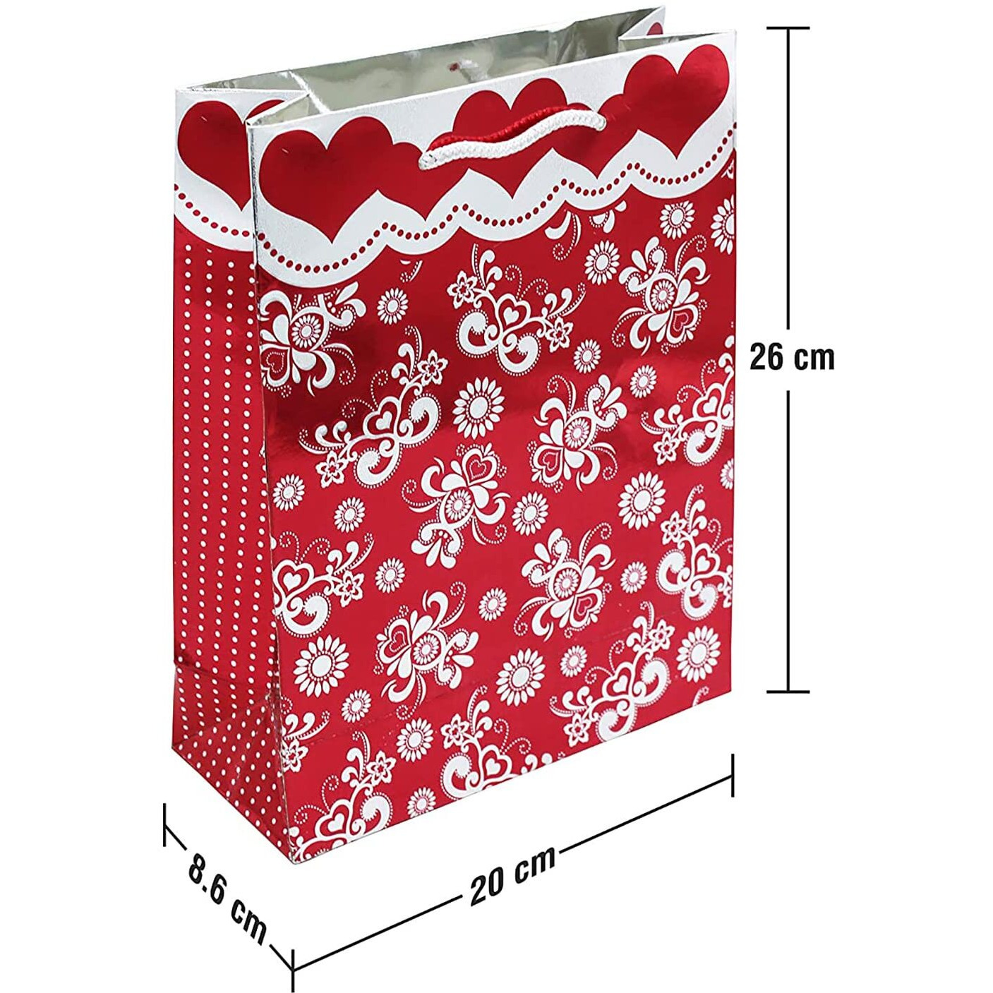 Ilife Gift Bags 20 * 8.6 * 26 Cm - 12 Pcs Paper Bags With Handles Bulk, Shopping Bags Retail Bags Paper Gift Bags (Maroon)