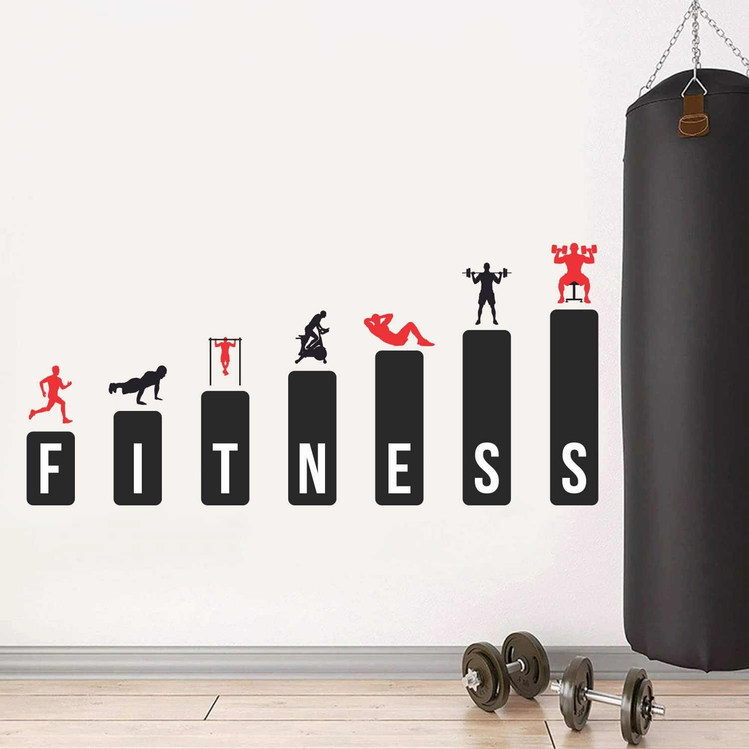 Decopix 'Gym Fitness Motivation Sports Wall Sticker' - Dp1057(Multicolour, Vinyl - 100Cm X 50 Cm)