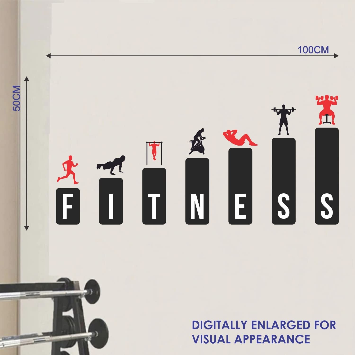 Decopix 'Gym Fitness Motivation Sports Wall Sticker' - Dp1057(Multicolour, Vinyl - 100Cm X 50 Cm)