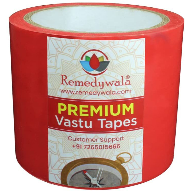 Remedywala Vastu Red Color Floor Tape (3.25 Inch Wide) (20 Meter Long)