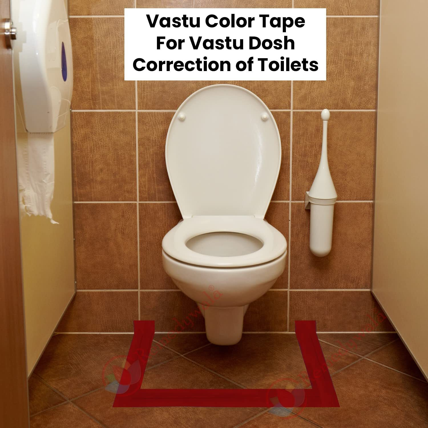 Remedywala Vastu Red Color Floor Tape (3.25 Inch Wide) (20 Meter Long)