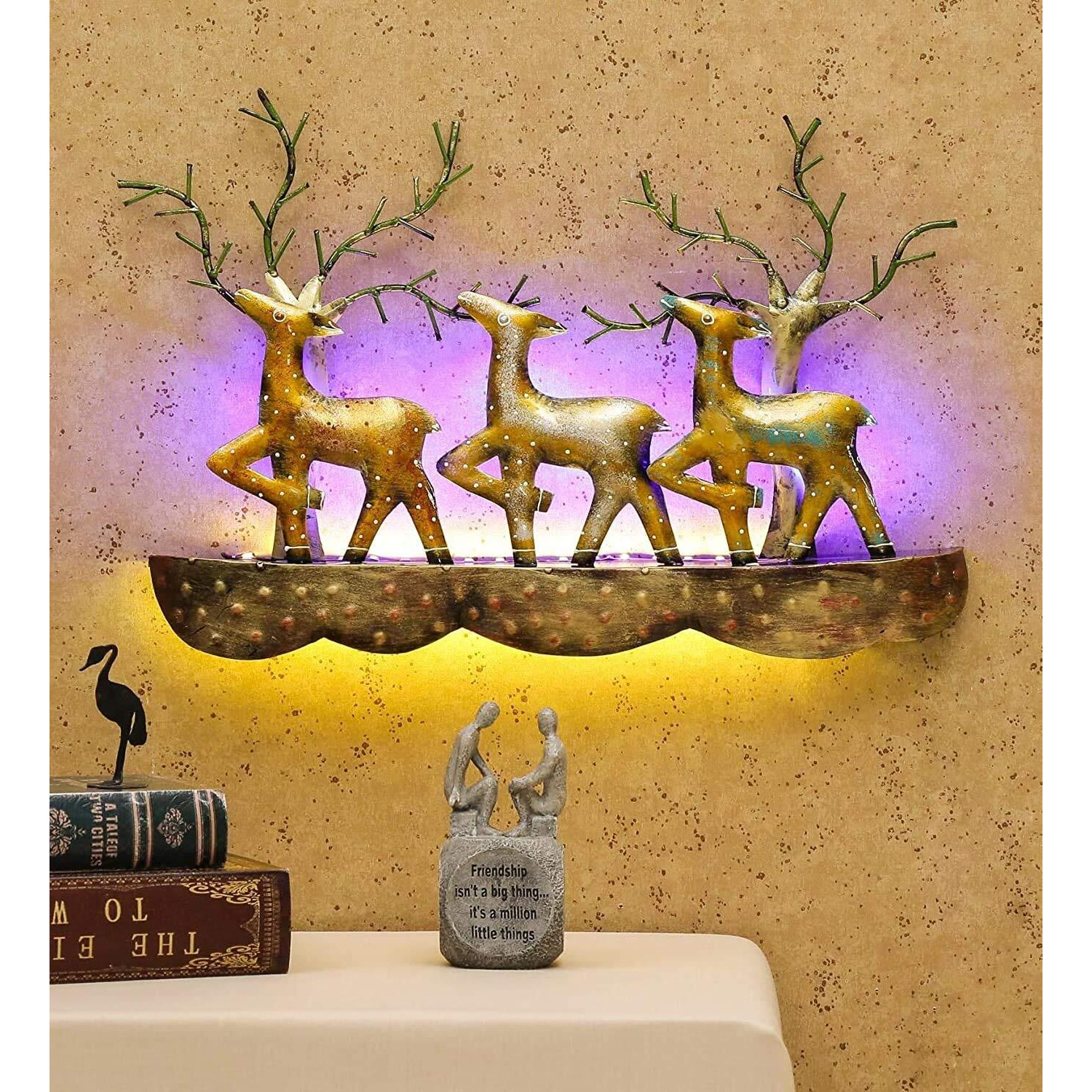 Decore Basket Multicolour Desert Animals Led Decorative Panel (21X6X15 In)
