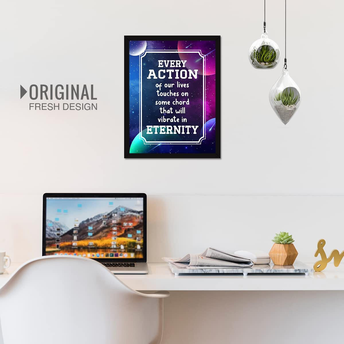 Chaka Chaundh - Karma Quotes Wall Frames - Wisdom Quotes On Frame - Spiritual Quotes Wall Framed Poster - Life Quotes For Wall - (13.6 X 10.6 Inches)