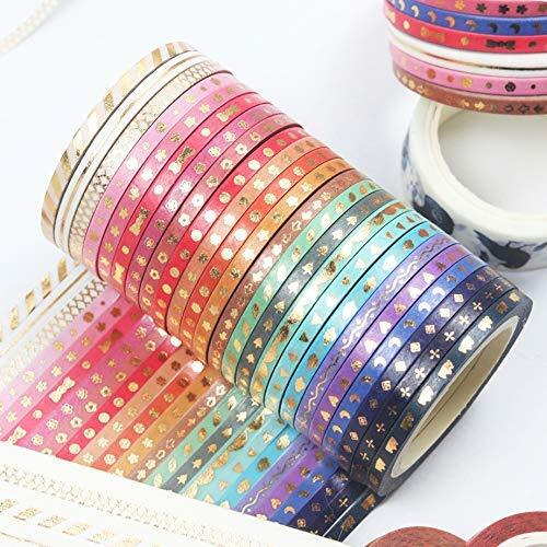 Hasthip Scrapbook Washi Tape Craft Supplies 3Mm Wide For Diy Decorative Craft,Gift Wrapping, 24Rolls 3Mm 5M