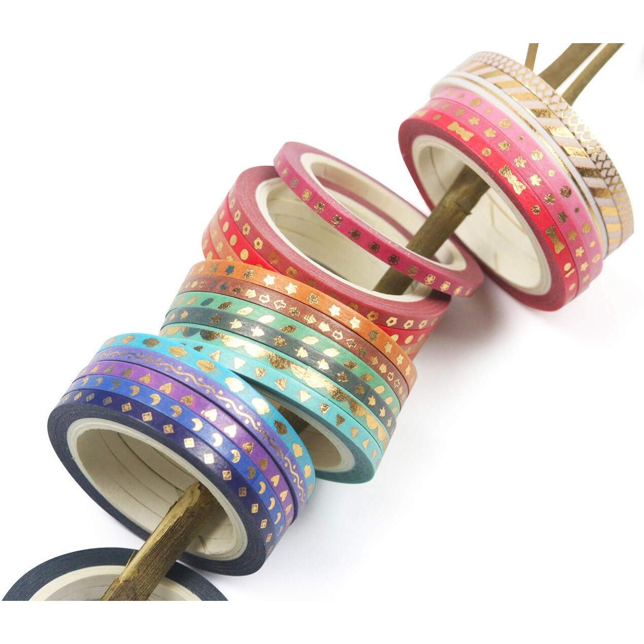 Hasthip Scrapbook Washi Tape Craft Supplies 3Mm Wide For Diy Decorative Craft,Gift Wrapping, 24Rolls 3Mm 5M