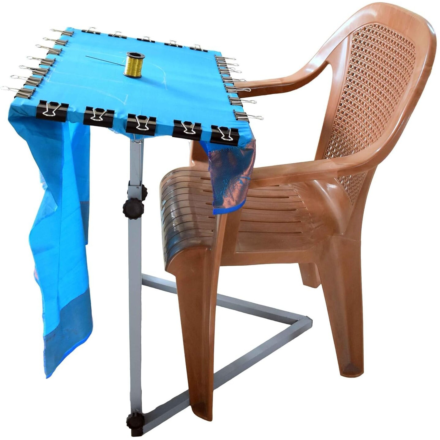 Ragro Height Adjustable Frameless Box Aari Embroidery Stand 24 X 16 Inches With 24 Clips || Alternative For Hoops/ Chair Stand