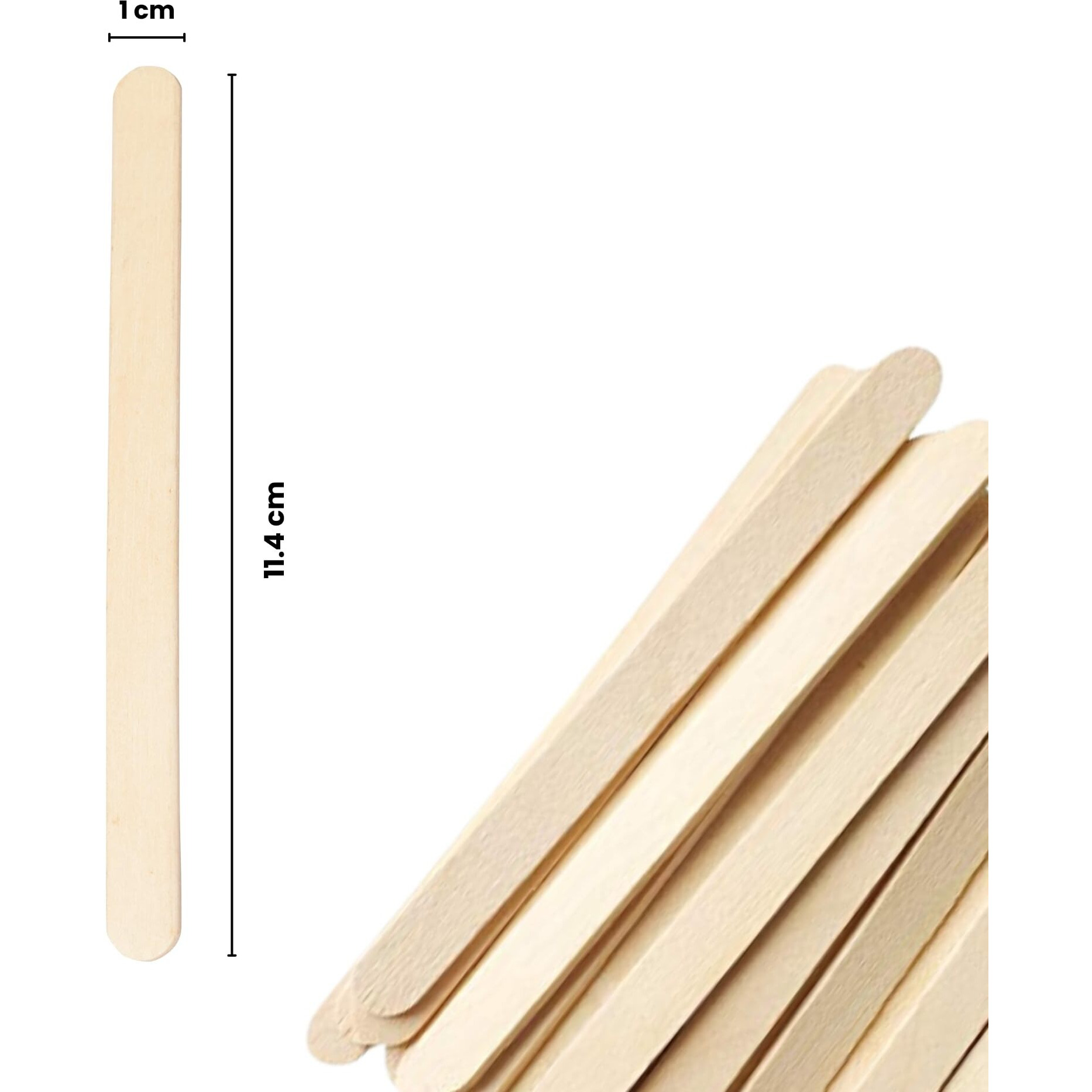 Vibhuti Crafts Natural Wooden Ice Cream Sticks/Popsicle Sticks  100 Pcs | Smooth Finish Wooden Sticks For Craft, Diy Art Projects, School Activities, Kids Crafting, Craft Work & House Building