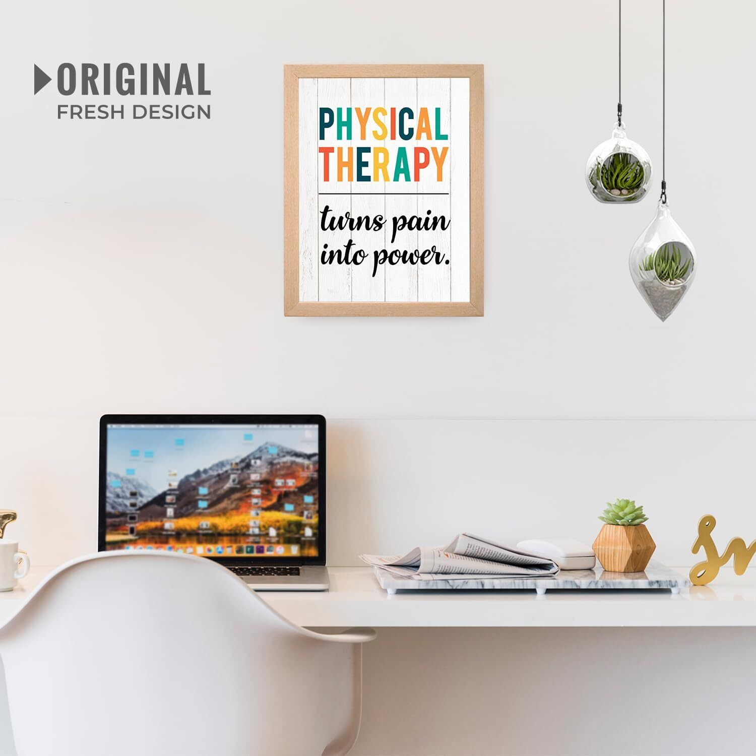 Chaka Chaundh - Physiotherapist Framed Quotes - Physical Therapy Framed Poster For Wall Decor - Physical Therapisits Posters For Decoration - 14 X 11 Inches