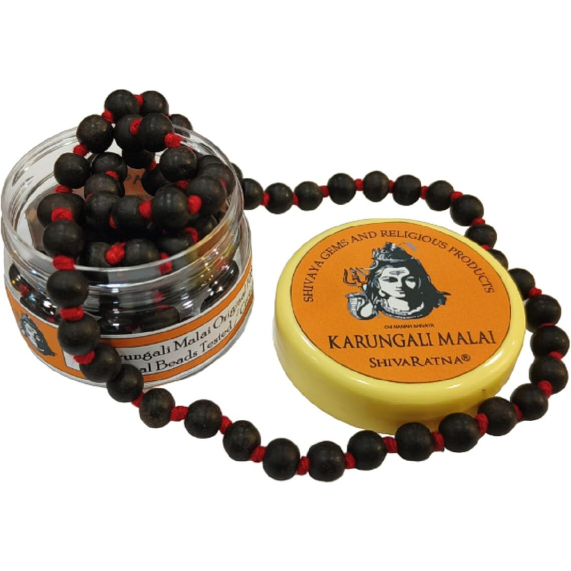 Shivaratna 100% Natural Unpolished Karungali Malai Original - Government Lab Certified - Heavy Premium Beads | Karungali Malai 8Mm - Natural Black Ebony -