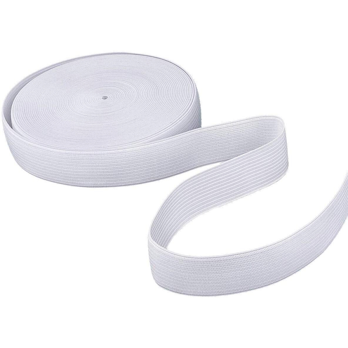 Omx White (15 Meter, 1 Inch) Knitted Elastic Band Used For Sewing, Stitching, Tailoring, Fashion Designing, Boutique And Other Diy Items