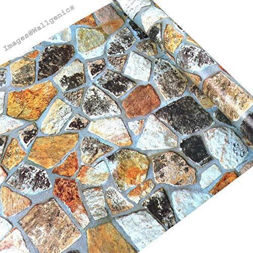 Wallgenics Home Decor Rustic Effect 3D Wallpaper, Self Adhesive Decoration Background Wall Stickers (Pvc Vinyl, 333 X 45 Cm, Multicolour)