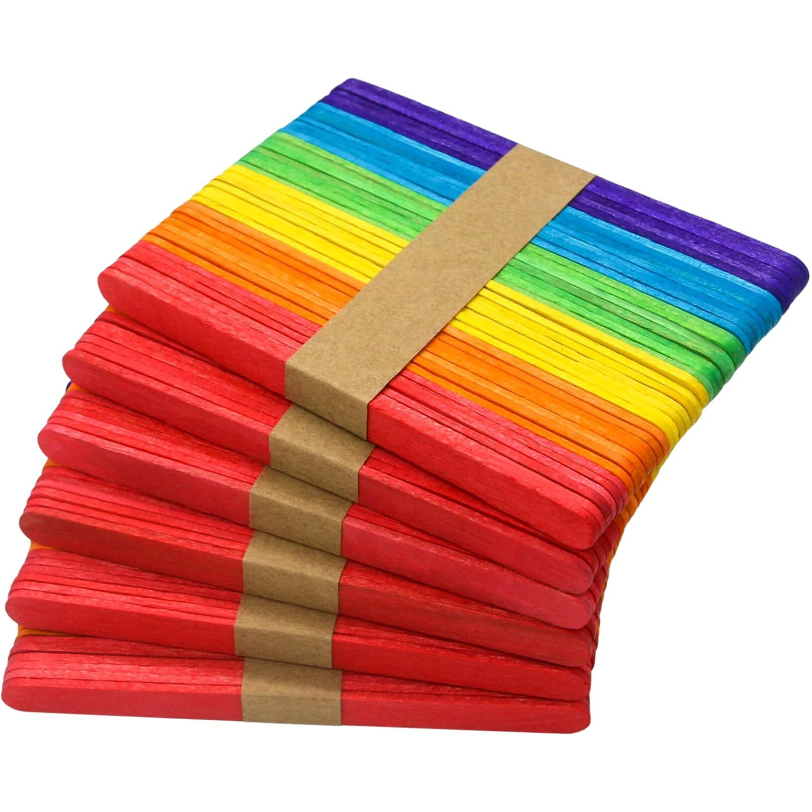 Vibhuti Crafts 100 Multicolored Wooden Ice Cream Sticks  Popsicle Sticks For Craft, Diy School Projects, Photo Frames, Stick House, Art & Craft Work