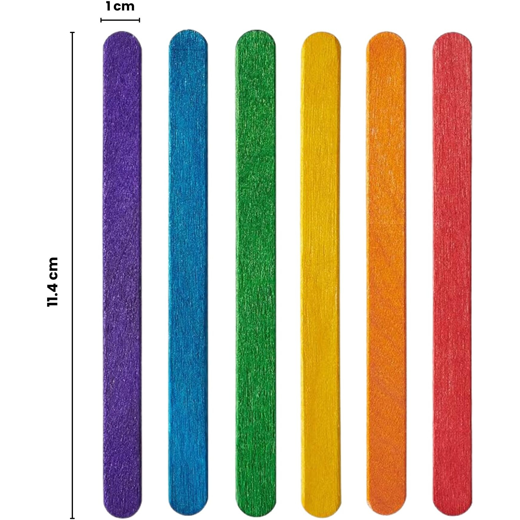 Vibhuti Crafts 100 Multicolored Wooden Ice Cream Sticks  Popsicle Sticks For Craft, Diy School Projects, Photo Frames, Stick House, Art & Craft Work
