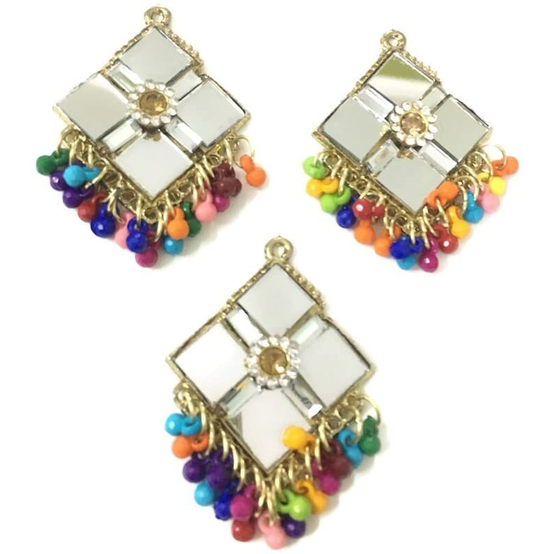 Sync Golden Buttons For Kurtis Real Mirror Buttons Multicolour Beads Clothes Kurta Women Girl Metal Button Jewellery Imitation Hanging Latkan Dress Lehenga Tassel Decoration Fringe Fancy Stylish Diy