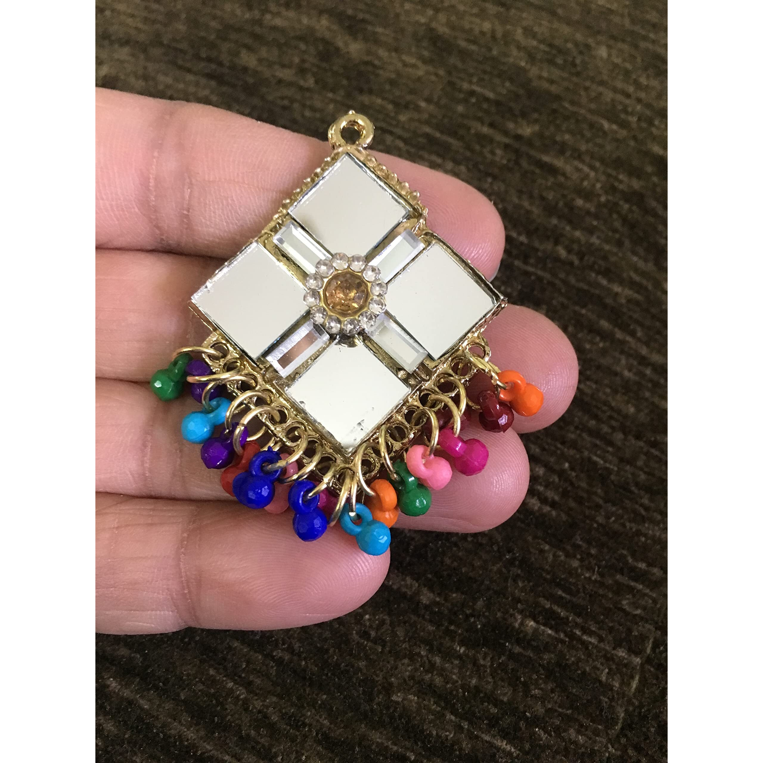 Sync Golden Buttons For Kurtis Real Mirror Buttons Multicolour Beads Clothes Kurta Women Girl Metal Button Jewellery Imitation Hanging Latkan Dress Lehenga Tassel Decoration Fringe Fancy Stylish Diy