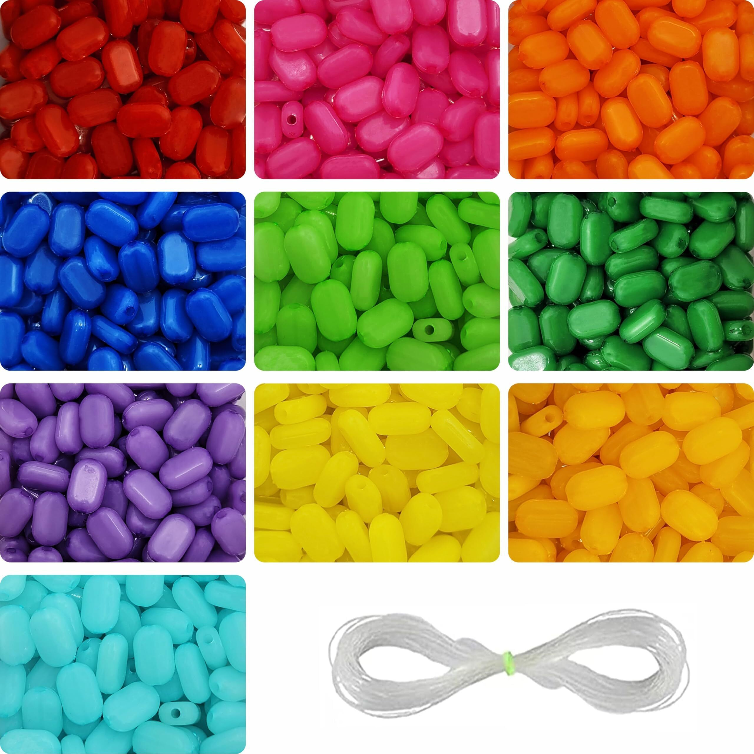 Indikonb Multicolour Oval Tablet Beads - Vibrant 10Mm X 7Mm Crafting Beads Set With 10 Unique Colors For Jewelry Making And Diy Projects (Multicolour 1)