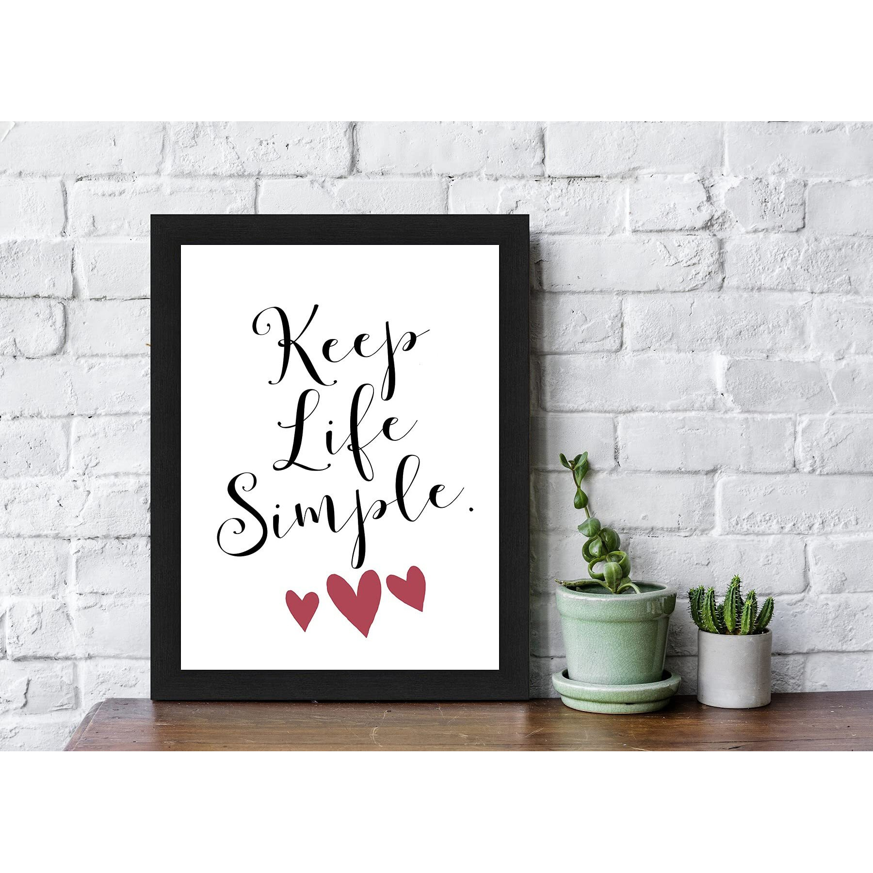 Interio Crafts Motivational Wall Decor Frame - Keep Life Simple Poster (Frame Size 13&quotX10" Inches,Synthetic Wood)
