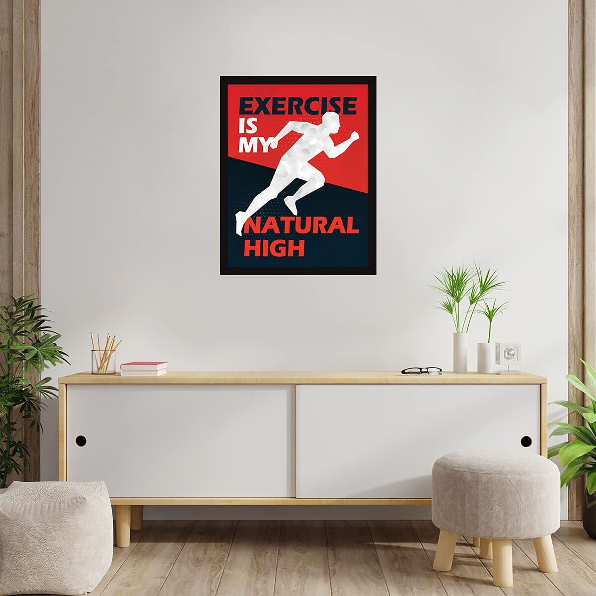 Chaka Chaundh - Exercise Quotes Frames - Run Workout Quotes Frames - Exercise Posters - Gym Quotes Wall Frames - (13.6 X 10.6 Inches)