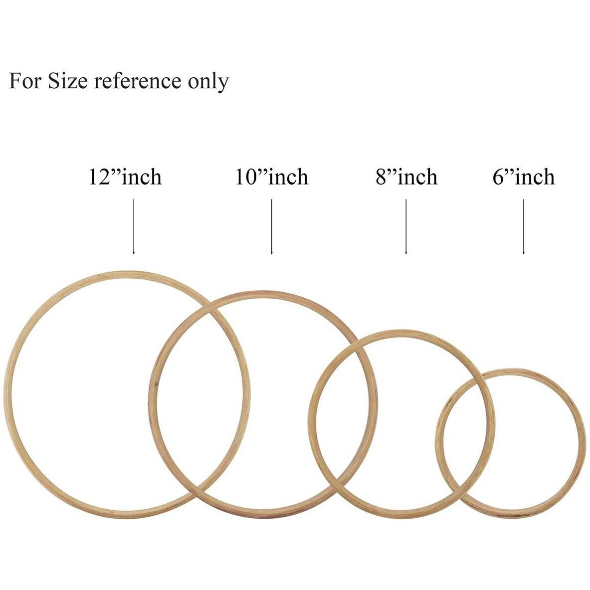 Embroiderymaterial Display Wooden Hoops For Dream Catchers, Floral Macram, Wedding Dcor & Wall Hanging Craft (4 Pieces Set) 12 Inch
