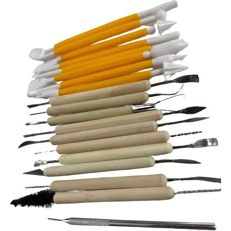 Home Buy Clay Tools, Ceramic Pottery Tools Set Of 8, Carving Double Heads Clay Modelling, Sculpting, Shaping, Fondant Cake Decorating, For Art & Craft Supplies For Kids, Artist (Random Colour)